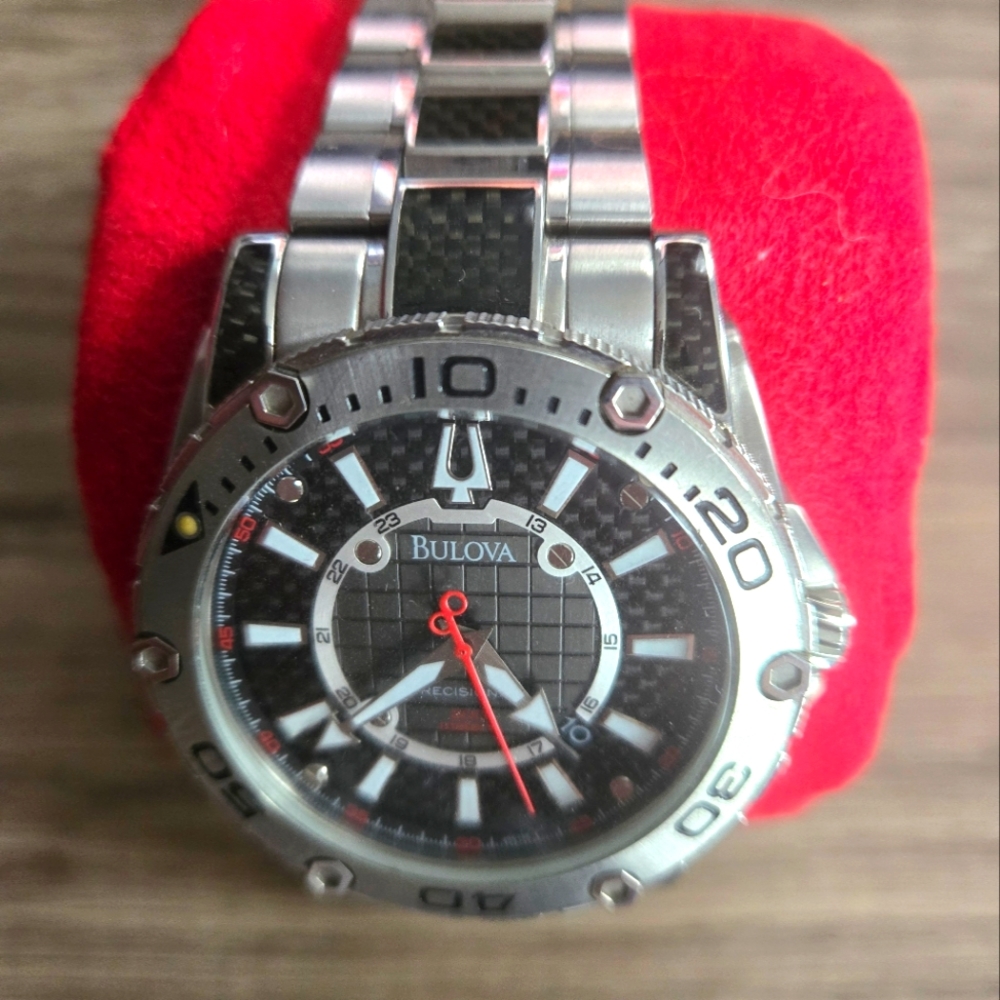 Bulova Men's 96B156 Precisionist Champlain Black carbon fiber Watch